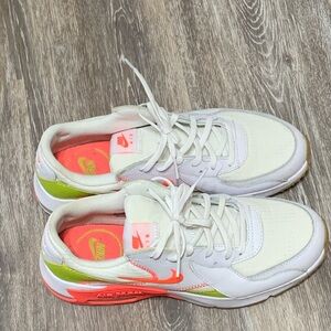 Nike Air Max White and Neon Sneakers